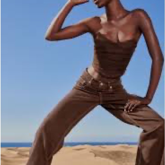 Zara tulle corset top in brown, size xs. NWT - Picture 9 of 10